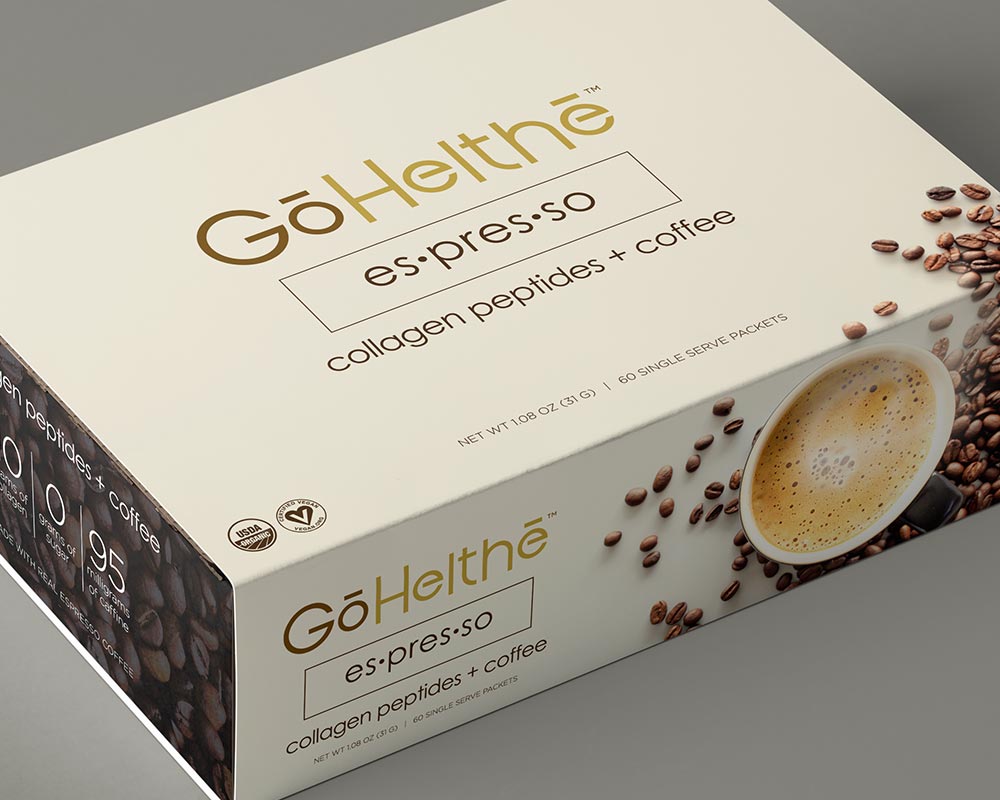 Go Helthe Espresso Collagen Peptides Sleeve Packaging