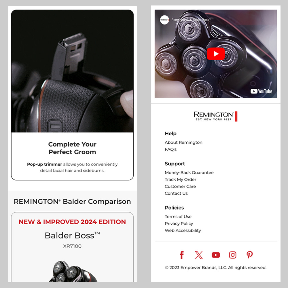 Remington Balder Boss Single Product Site Mobile